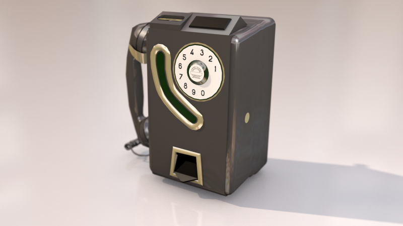 Public Pay Phone 3D Model .c4d .max .obj .3ds .fbx .stl .blend 