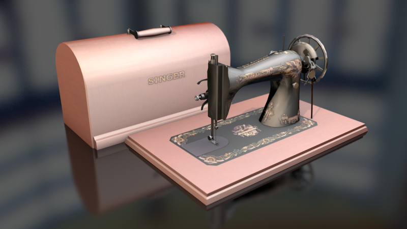 Machine &agrave; coudre Singer Modèle 3D .c4d .max .obj .3ds .fbx .stl .blend 