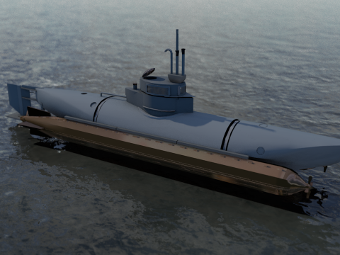 Bieber Deutsches Mini-U-Boot 3D Modell