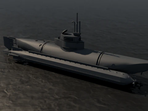 Bieber German Mini Submarine 3D Model