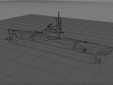 Bieber German Mini Submarine 3D Model