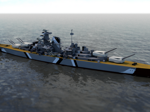 Niemiecki pancernik Bismarck Model 3D
