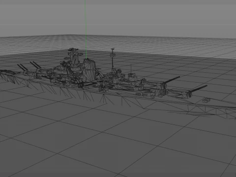 German Battleship Bismarck 3D Model