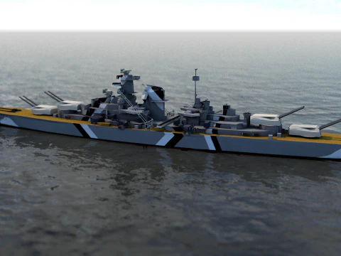 German Battleship Bismarck 3D Model
