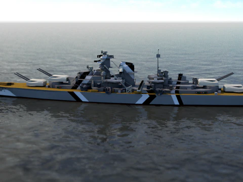 German Battleship Bismarck 3D Model
