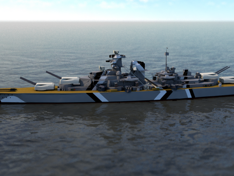 German Battleship Bismarck 3D Model