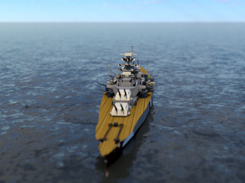 German Battleship Bismarck 3D Model