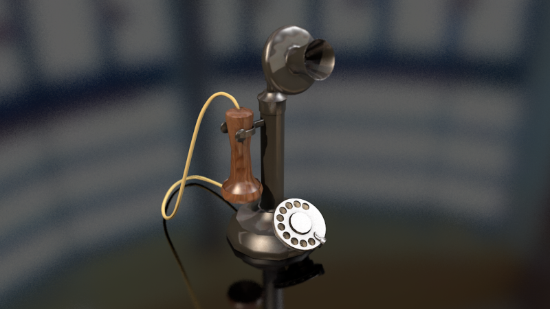 ビンテージの古い燭台電話 3Dモデル .c4d .max .obj .3ds .fbx .stl .blend