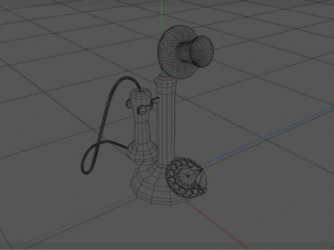 ビンテージの古い燭台電話 3Dモデル