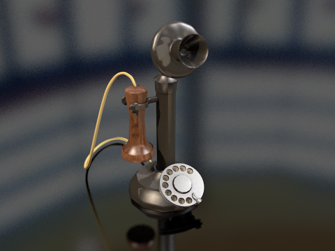 ビンテージの古い燭台電話 3Dモデル