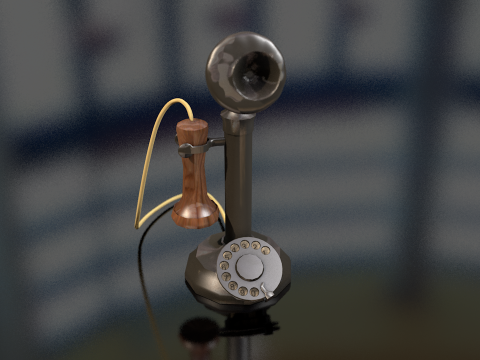 ビンテージの古い燭台電話 3Dモデル