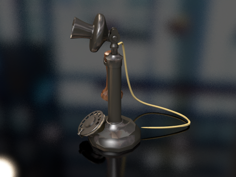 ビンテージの古い燭台電話 3Dモデル