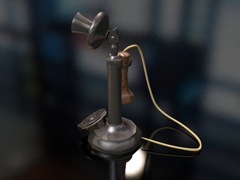 ビンテージの古い燭台電話 3Dモデル