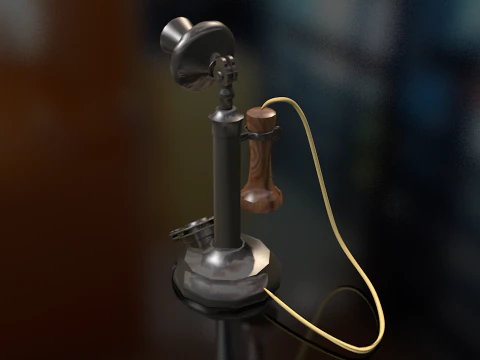 Vintage Old Candlestick Telephone 3D Model