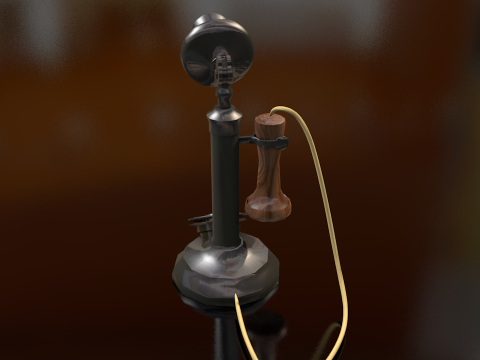 ビンテージの古い燭台電話 3Dモデル