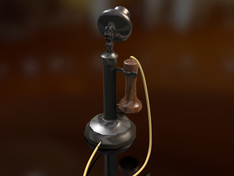 ビンテージの古い燭台電話 3Dモデル