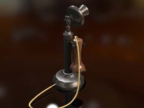 ビンテージの古い燭台電話 3Dモデル