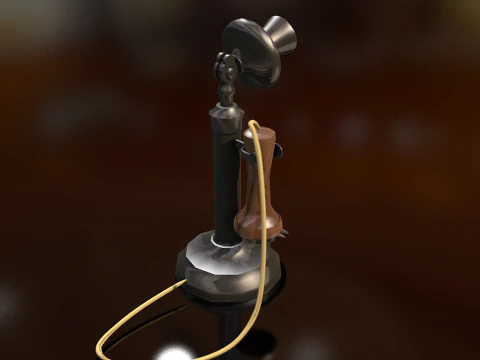 Vintage Old Candlestick Telephone 3D Model