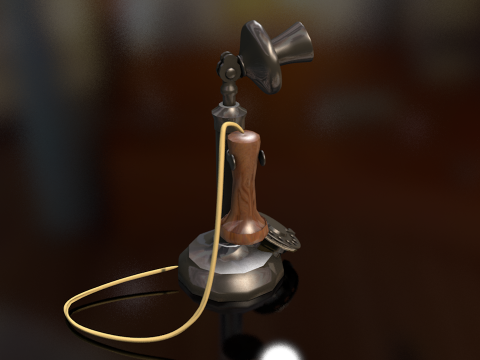 ビンテージの古い燭台電話 3Dモデル