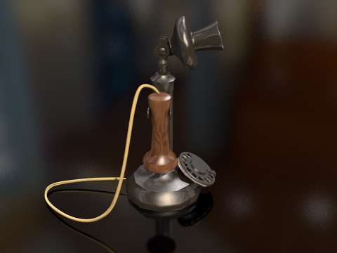 ビンテージの古い燭台電話 3Dモデル