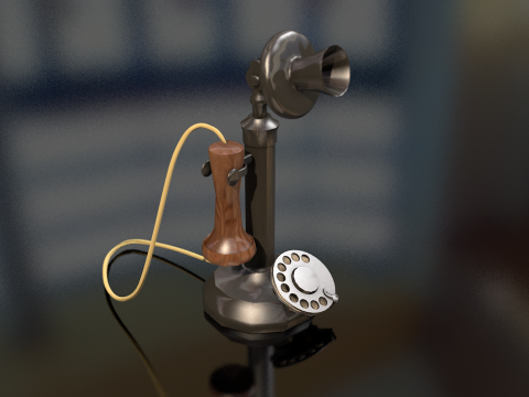 ビンテージの古い燭台電話 3Dモデル