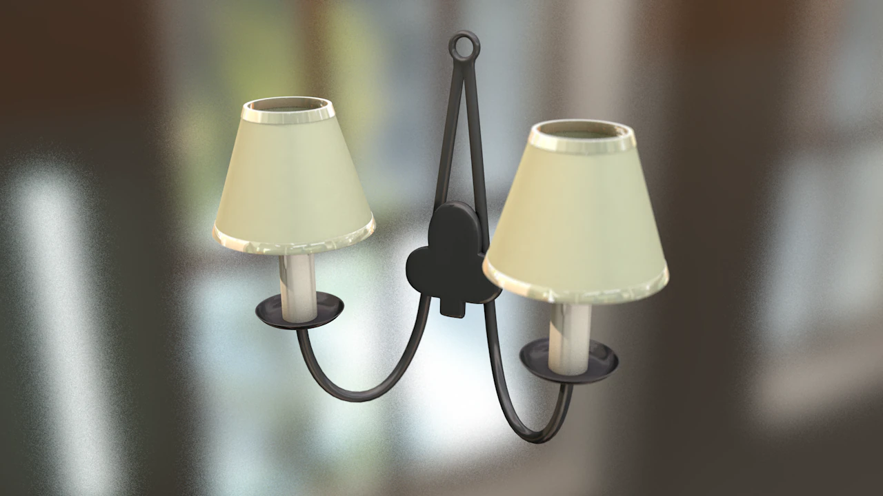 Vintage Wall Lamp 3D Model .c4d .max .obj .3ds .fbx .stl .blend 