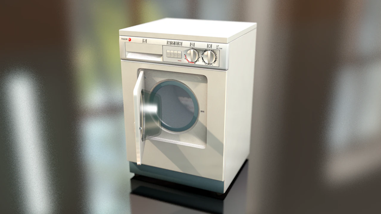 Laundry Washing Machine 3D Model .c4d .max .obj .3ds .fbx .stl .blend 