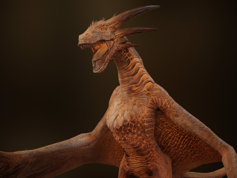 Wyvern unity unreal 25 animations rig maya 3D Model