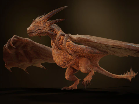 Wyvern unity unreal 25 animations rig maya 3D Model