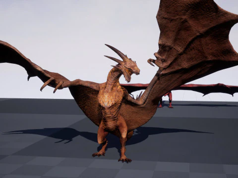 Wyvern unity unreal 25 animations rig maya 3D Model