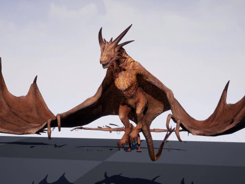 Wyvern unity unreal 25 animations rig maya 3D Model