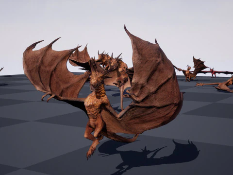 Wyvern unity unreal 25 animations rig maya 3D Model