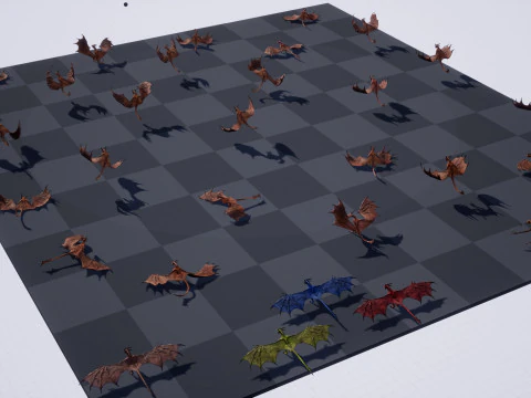 Wyvern unity unreal 25 animations rig maya 3D Model