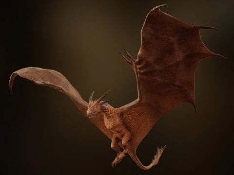 Wyvern unity unreal 25 animations rig maya 3D Model