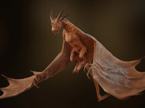 Wyvern unity unreal 25 animations rig maya 3D Model