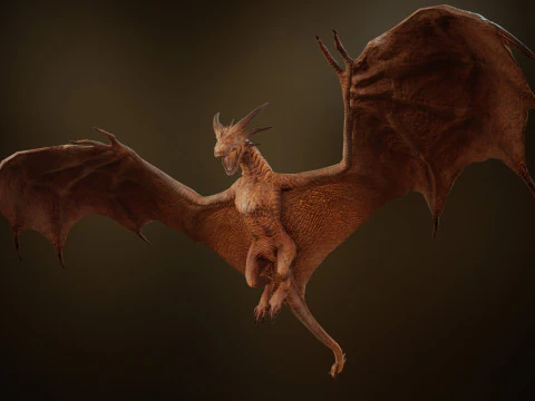 Wyvern unity unreal 25 animations rig maya 3D Model