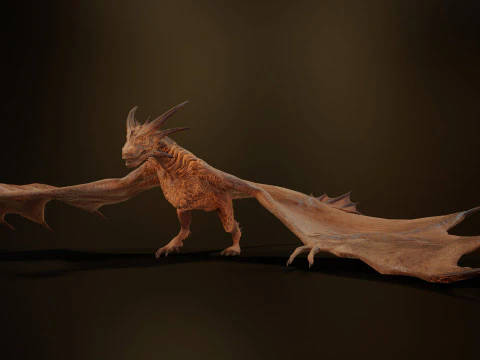 Wyvern unity unreal 25 animations rig maya 3D Model