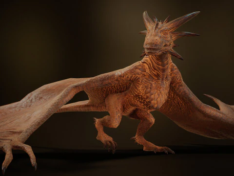 Wyvern unity unreal 25 animations rig maya 3D Model