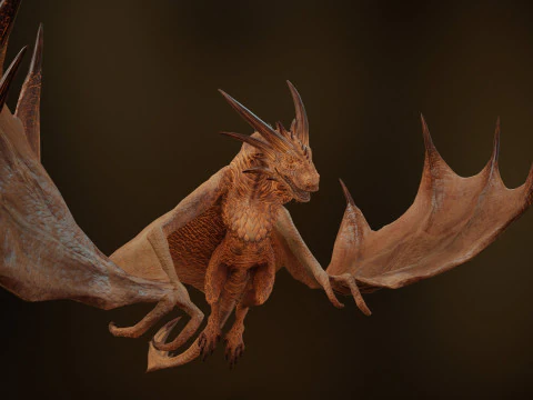 Wyvern unity unreal 25 animations rig maya 3D Model