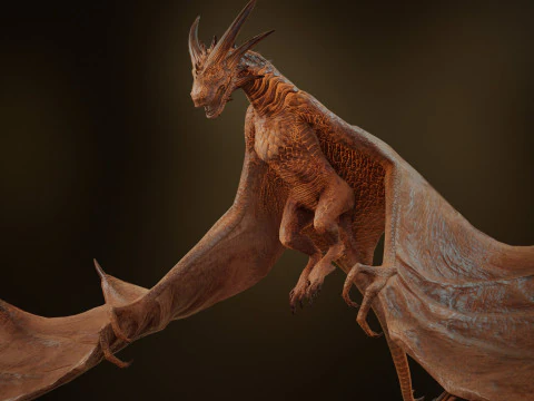 Wyvern unity unreal 25 animations rig maya 3D Model