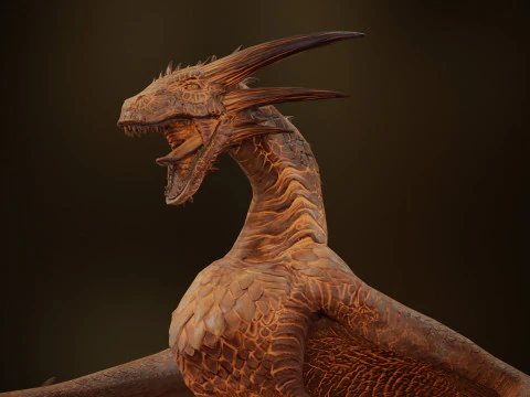 Wyvern unity unreal 25 animations rig maya 3D Model