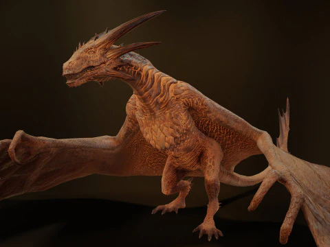 Wyvern unity unreal 25 animations rig maya 3D Model
