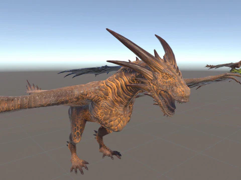 Wyvern unity unreal 25 animations rig maya 3D Model