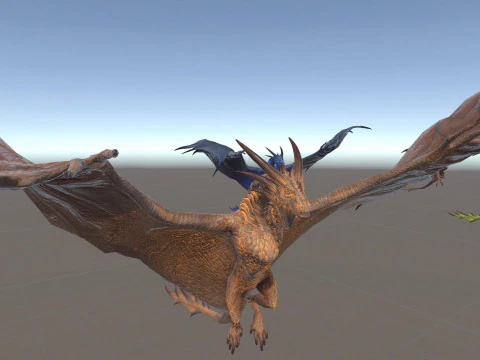 Wyvern unity unreal 25 animations rig maya 3D Model
