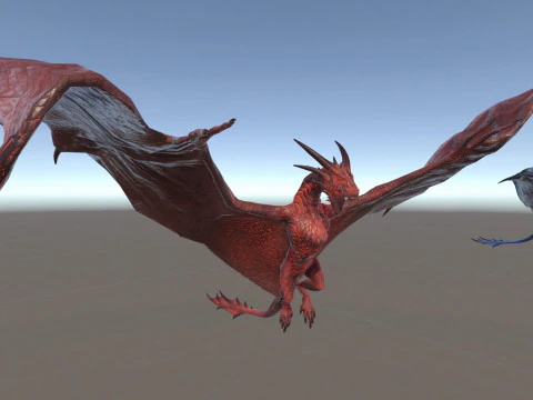 Wyvern unity unreal 25 animations rig maya 3D Model