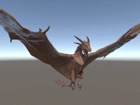 Wyvern unity unreal 25 animations rig maya 3D Model