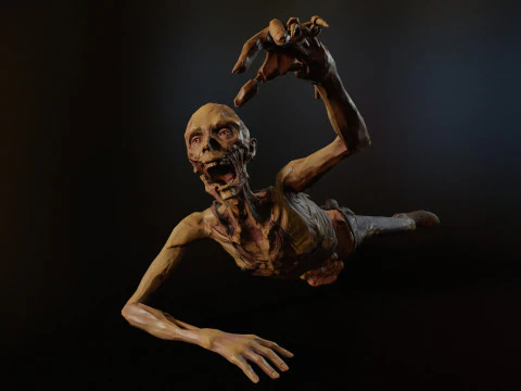 Зомби тощий 3D Модель