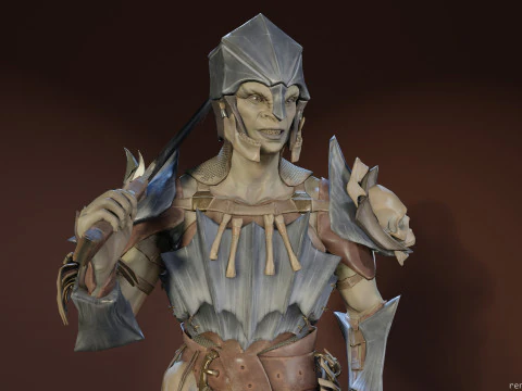 Maya의 Orc 언리얼 유니티 19 애니메이션 리그 3D 모델