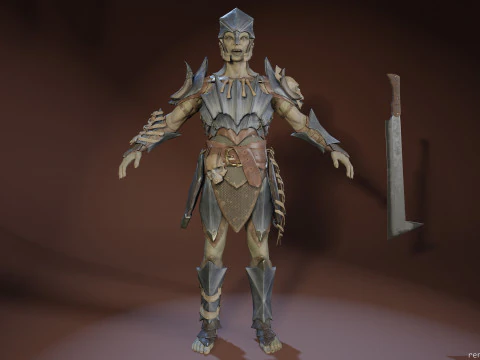 Orc unreal unity 19 animations rig in maya 3D Model
