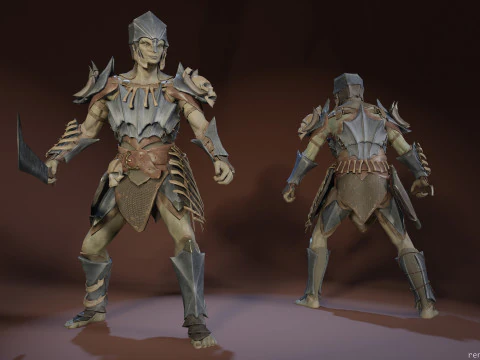 Orc unreal unity 19 animations rig in maya 3D Model